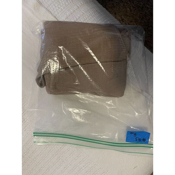 H&M XS Taupe/Tan Ribbed Midi Bodycon Dress with Open Back Cross Straps - Picture 5 of 5